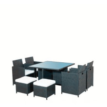 Black Outdoor Patio Rattan Möbel mit 8 Sitzer